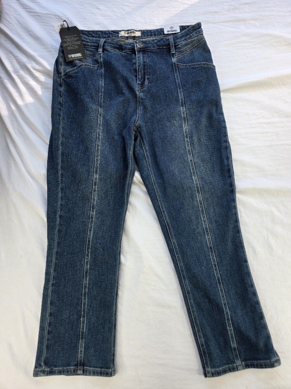 Rock & Roll Denim Womens 36x27 High Rise Straight Cropped Stretch NEW!